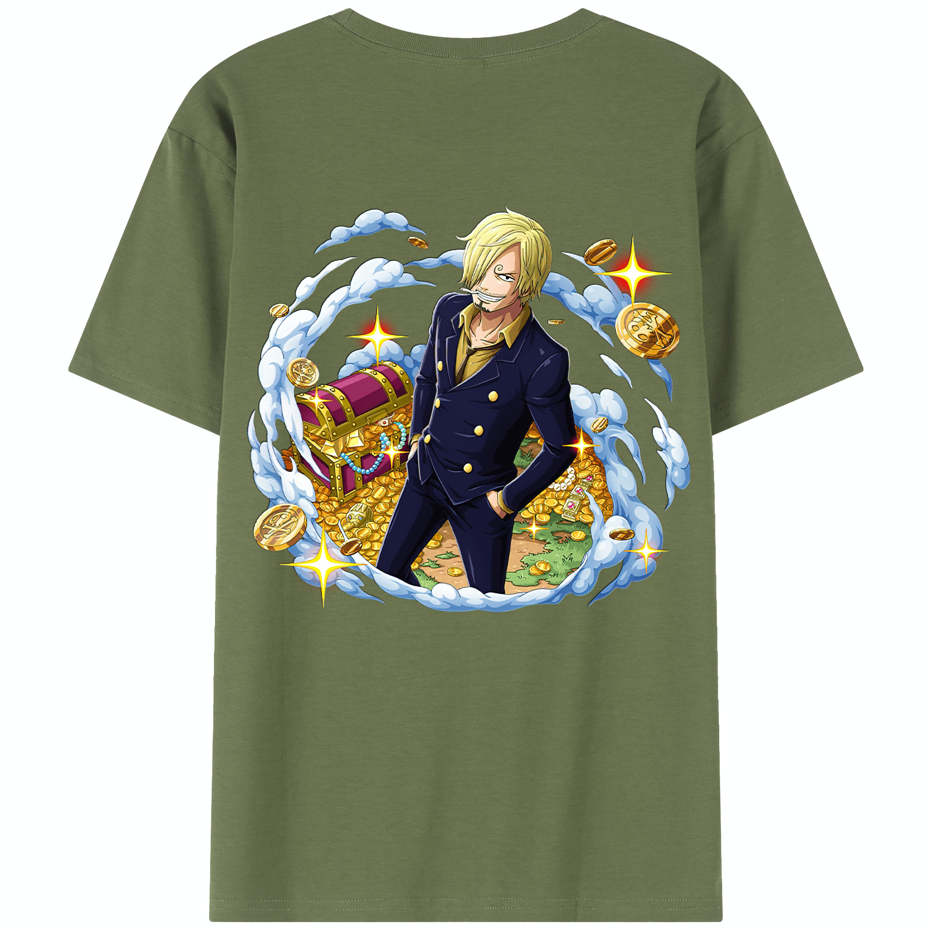 ワンピース サンジ ONE PIECE Sanji 綿100％半袖Tシャツ（背面プリント）